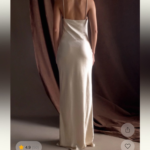 Meshki Lilly Sweetheart Satin Maxi - Blush Gold (champagne) - Picture 2 of 10